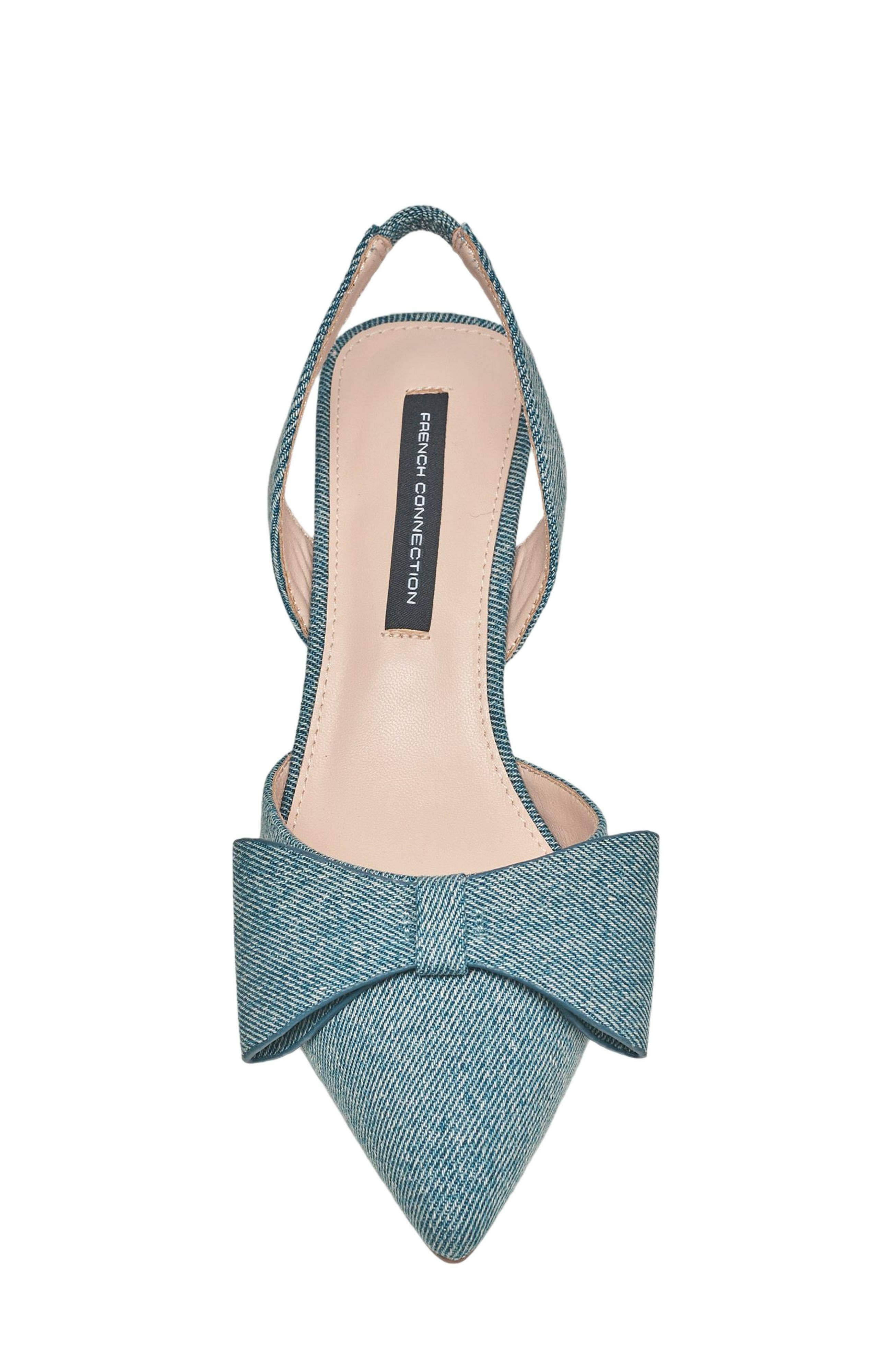 French Connection Slingback Flared Heel, Alternate, color, Denim