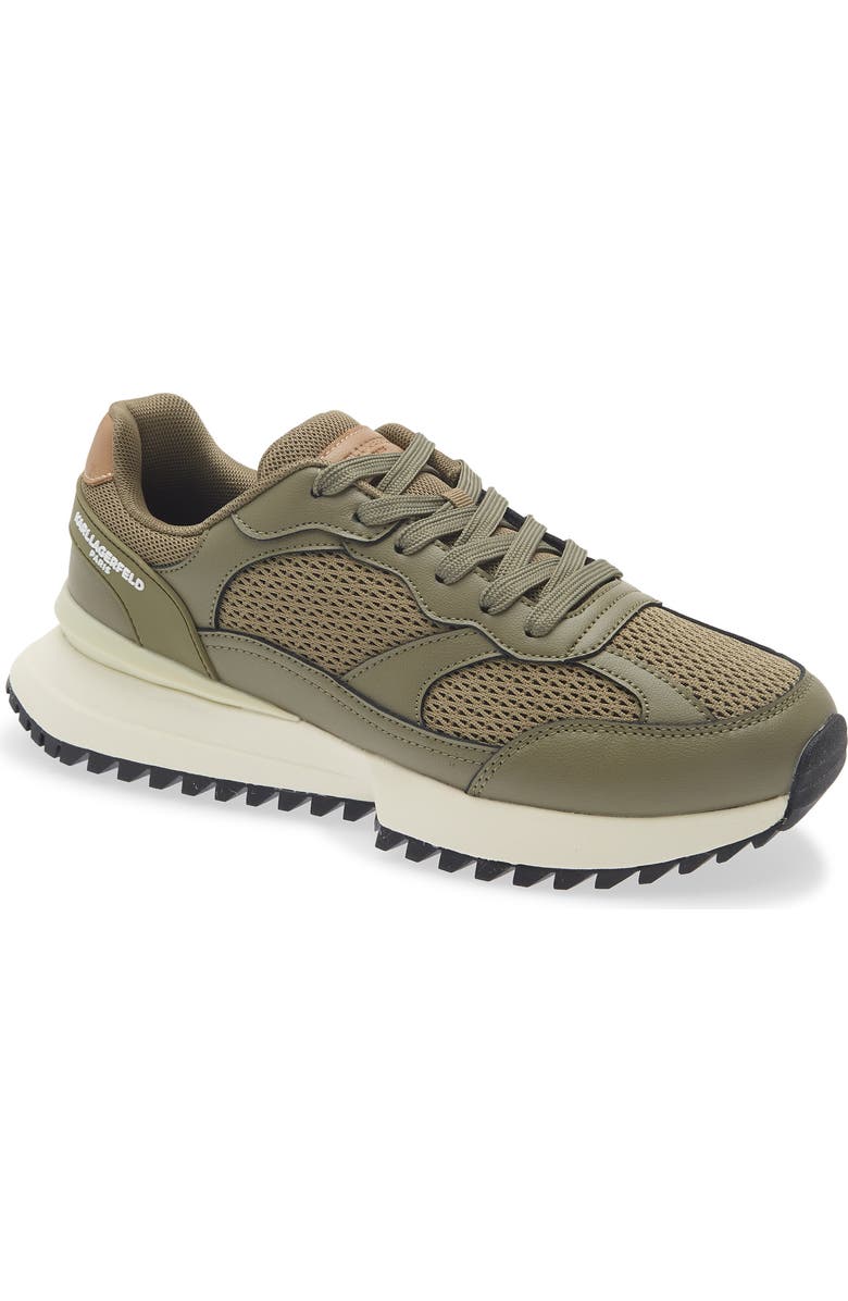 KARL LAGERFELD PARIS Clovis Mixed Media Sneaker, Main, color, Green