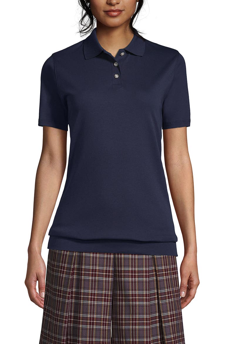 Short Sleeve Banded Bottom Polo Shirt, Main, color, Classic Navy