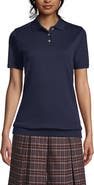 Lands' End Short Sleeve Banded Bottom Polo Shirt