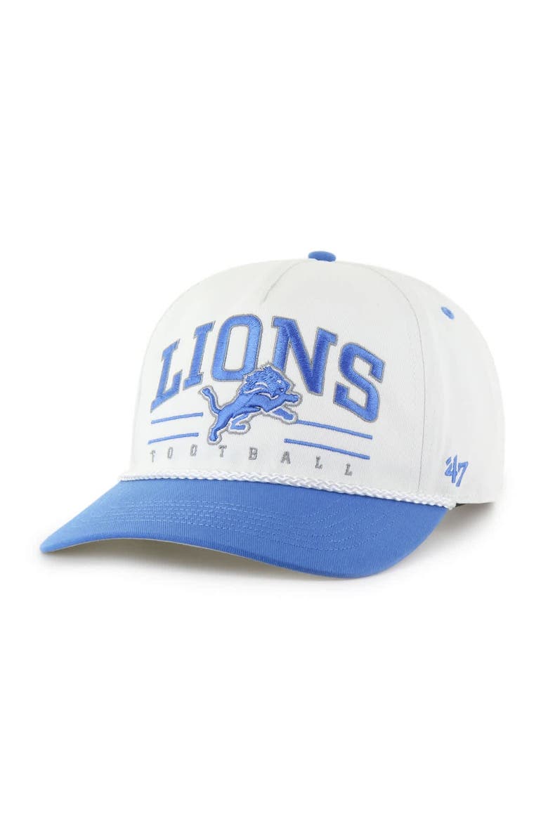 '47 Men's '47 White/Blue Detroit Lions Roscoe Two-Toned Hitch Adjustable Hat, Main, color,
