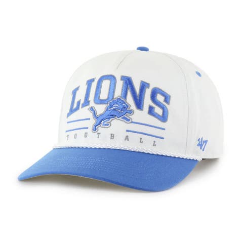 Men's '47 White/Blue Detroit Lions Roscoe Two-Toned Hitch Adjustable Hat