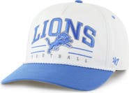 '47 Men's '47 White/Blue Detroit Lions Roscoe Two-Toned Hitch Adjustable Hat