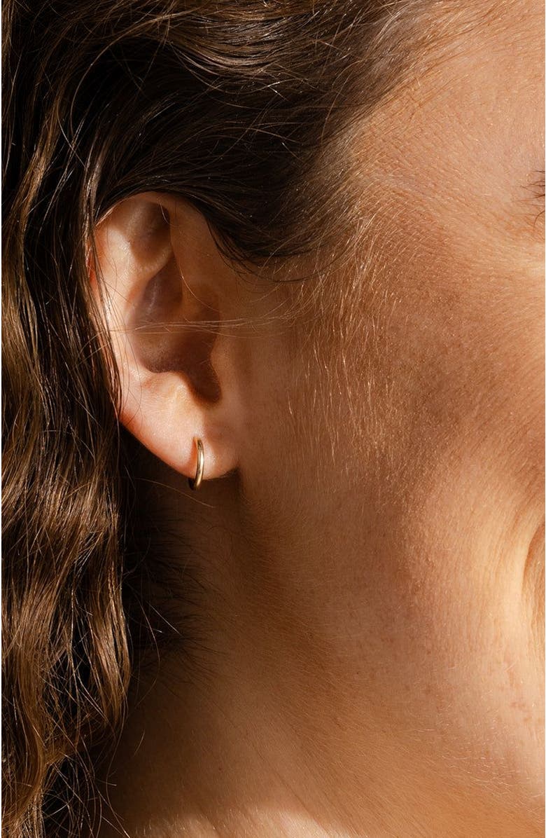 MADE BY MARY 14k Mini Live In Hoop Earrings, Alternate, color, 14K Solid Gold