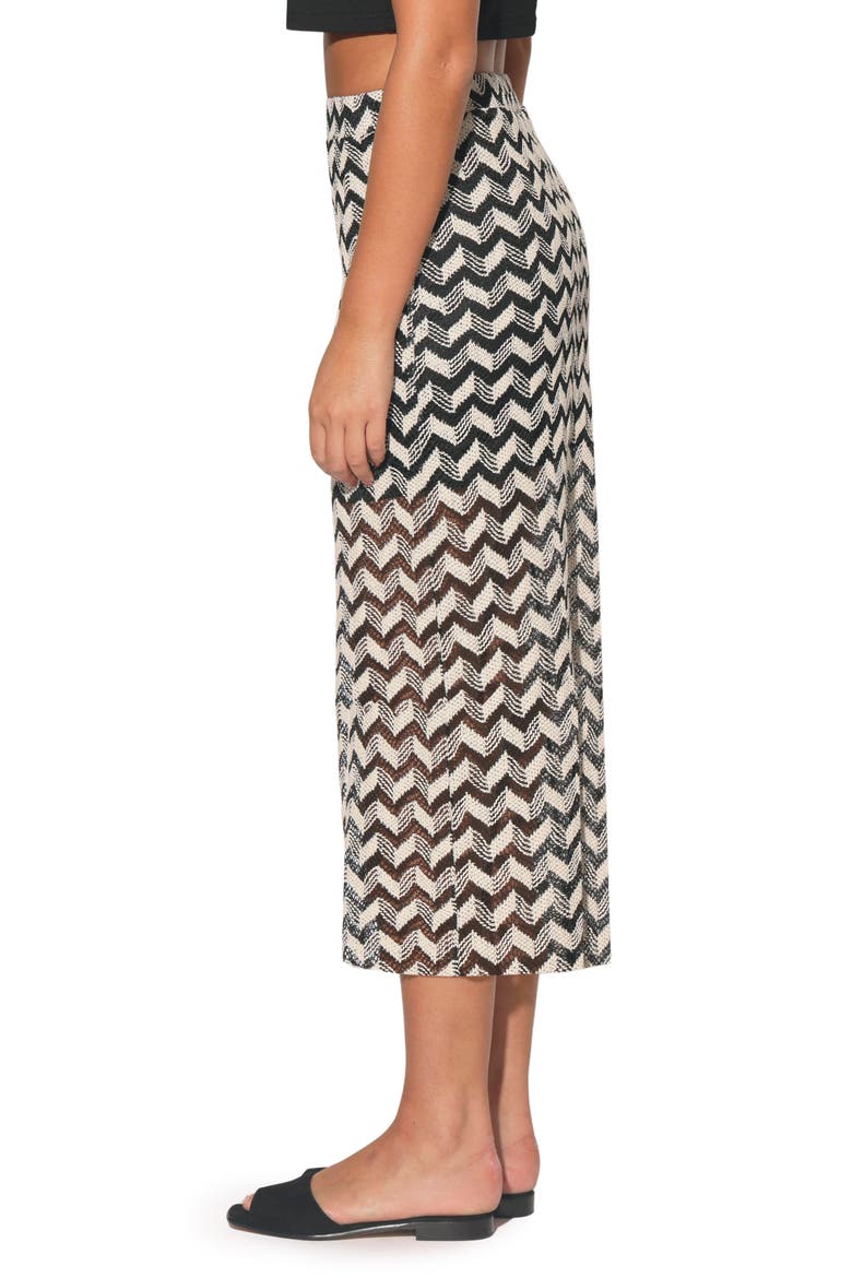Nelle Open Knit Midi Skirt, Alternate, color, CREAM BLACK