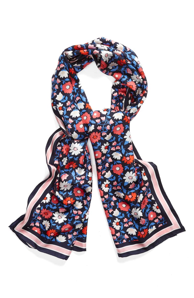 Kate Spade New York daisy oblong silk scarf, Alternate, color, 