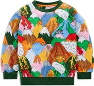 Mini Boden Kids' Volcano Print Cotton Sweatshirt