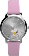 Timex® x Peanuts® Transcend Snoopy Hug Leather Strap Watch, 31mm