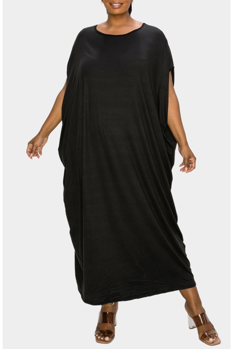 Sasha Knit Kaftan Dress, Alternate, color, BLACK