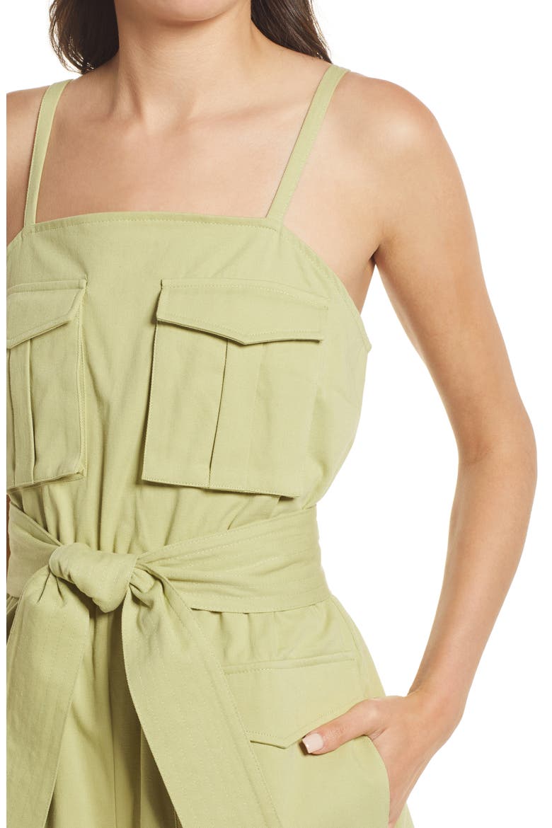 Structured Twill Romper, Alternate, color, MINT