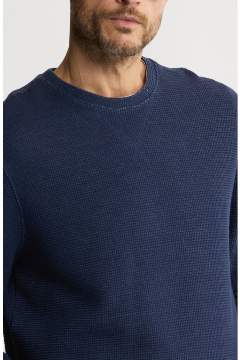 Textured Knit Crewneck Sweatshirt, Alternate, color, NAVY