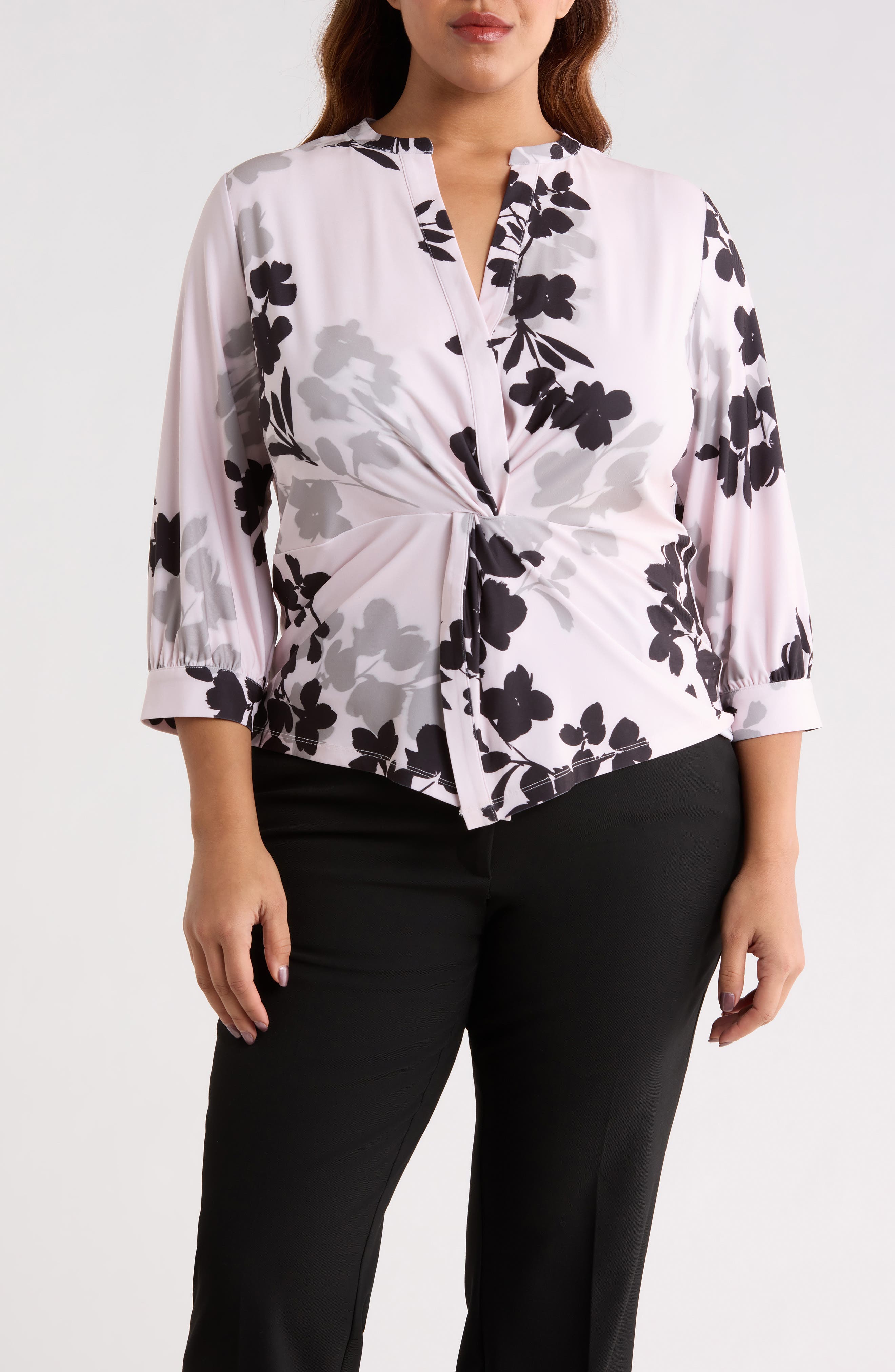 Anne Klein Floral Twist Top