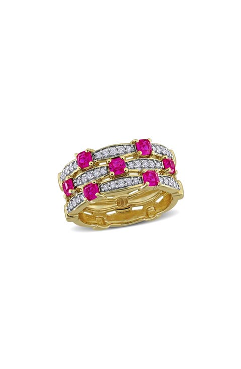 Lab Grown Gemstone & Diamond Ring