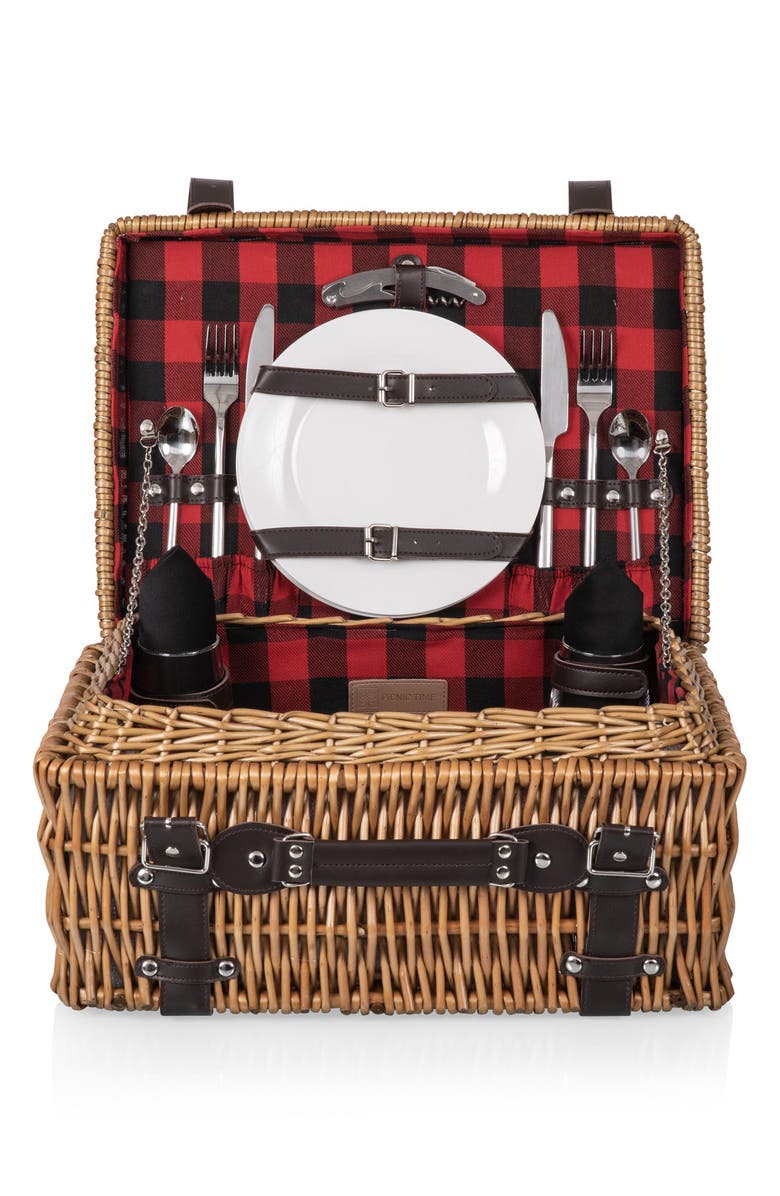 Picnic Time Champion Picnic Basket, Alternate, color, Red/ Black Buffalo Plaid