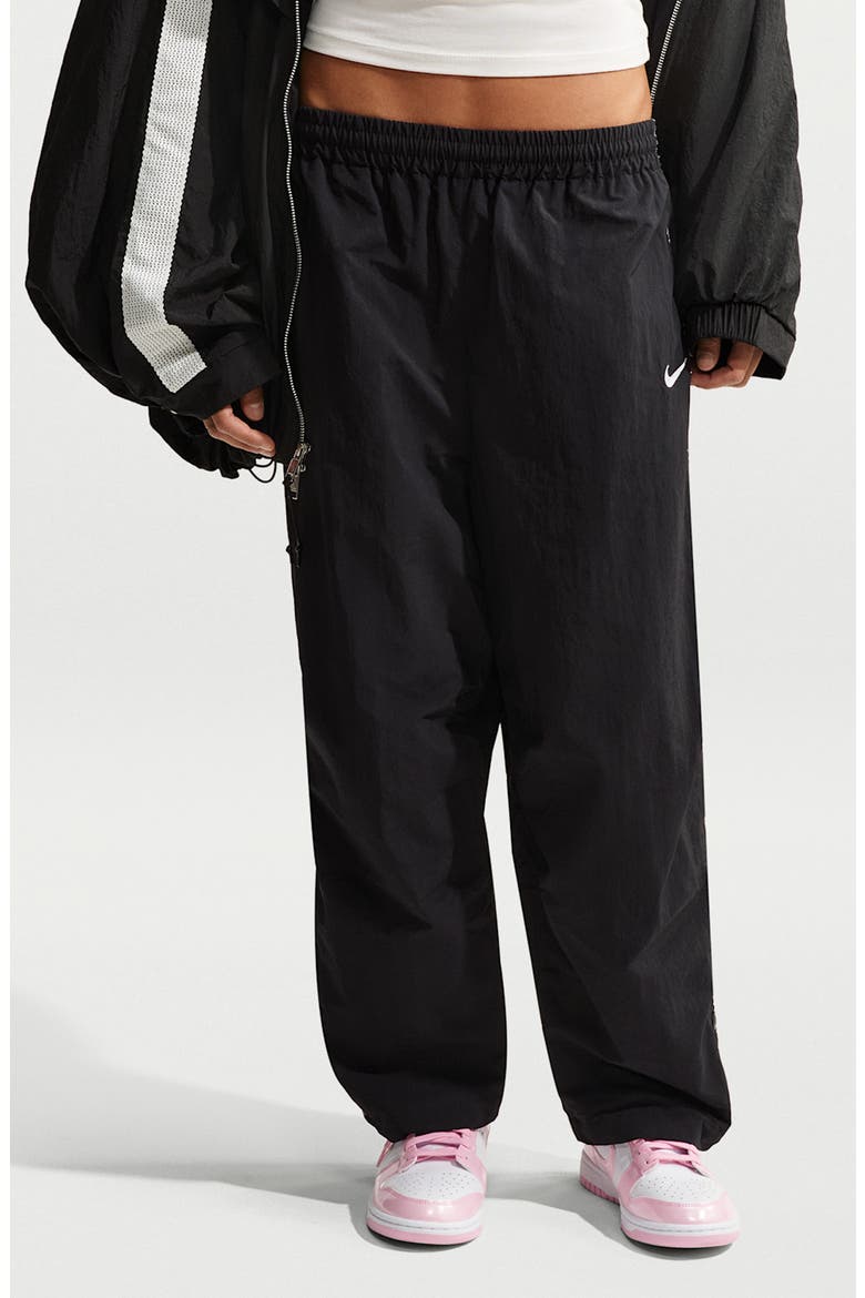 Elastic Waist Full Length Pants, Main, color, BLACK/ WHITE