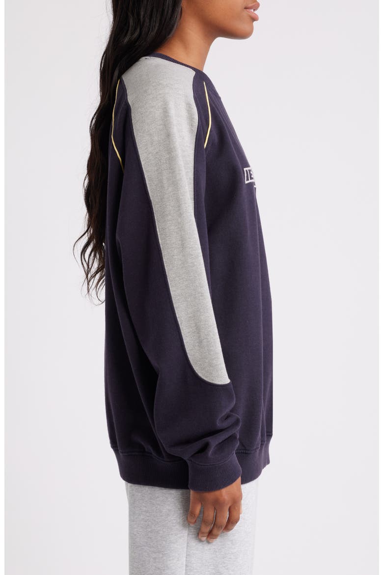 Colorblock Cotton Graphic Sweatshirt, Alternate, color, NAVY