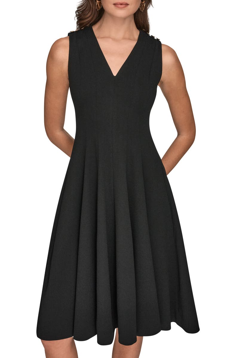 Donna Karan New York Sleeveless Fit & Flare Dress, Alternate, color, Black