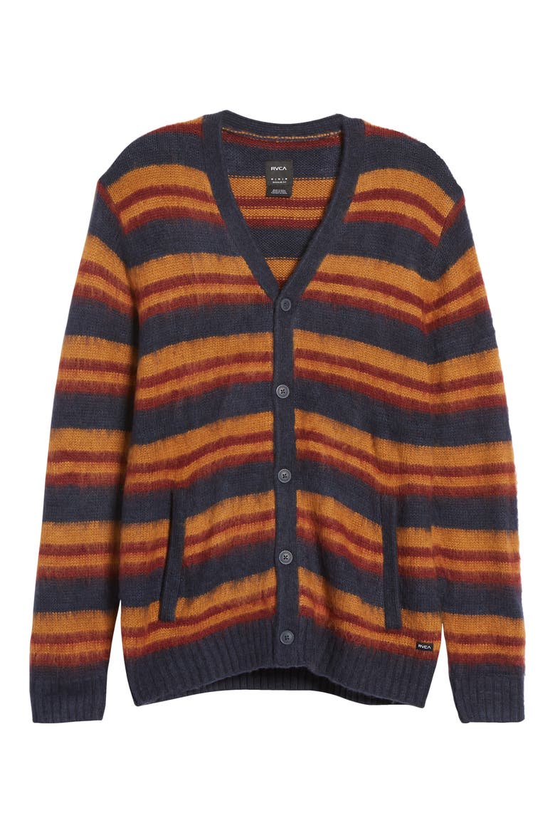 Men's Noah Stripe Cardigan, Alternate, color, MOODY BLUE