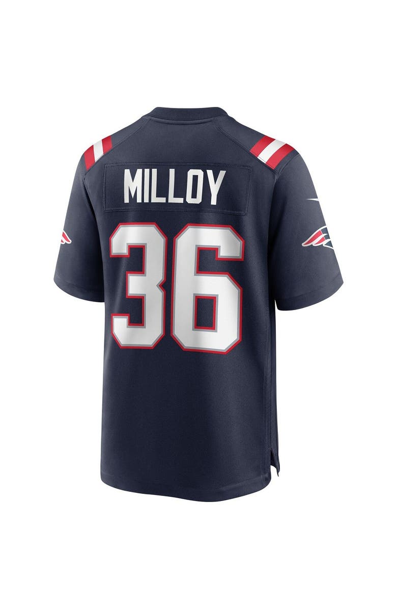 Nike Men's Nike Lawyer Milloy Navy New England Patriots Game Retired Player Jersey, Alternate, color, 