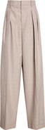 Bottega Veneta Prince of Wales Wool Wide Leg Trousers