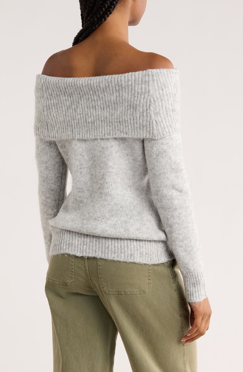 RDI Marylyn Off the Shoulder Sweater, Alternate, color, Grey Cloud