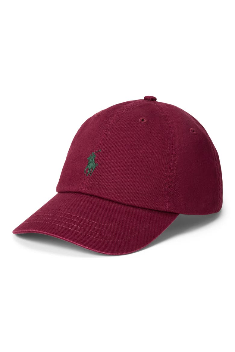 Cotton Chino Sport Cap, Main, color, WINE