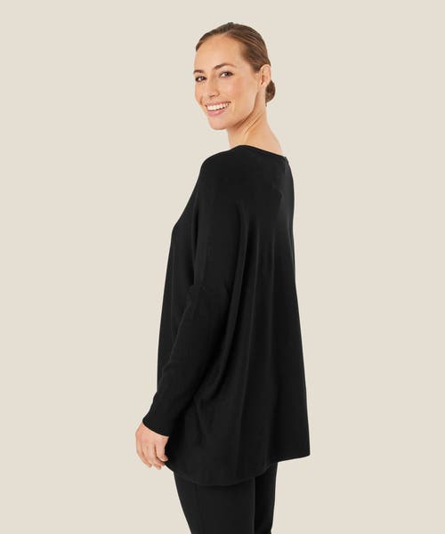Masai Copenhagen Long Sleeve Round Neck Knit Sweater In Black