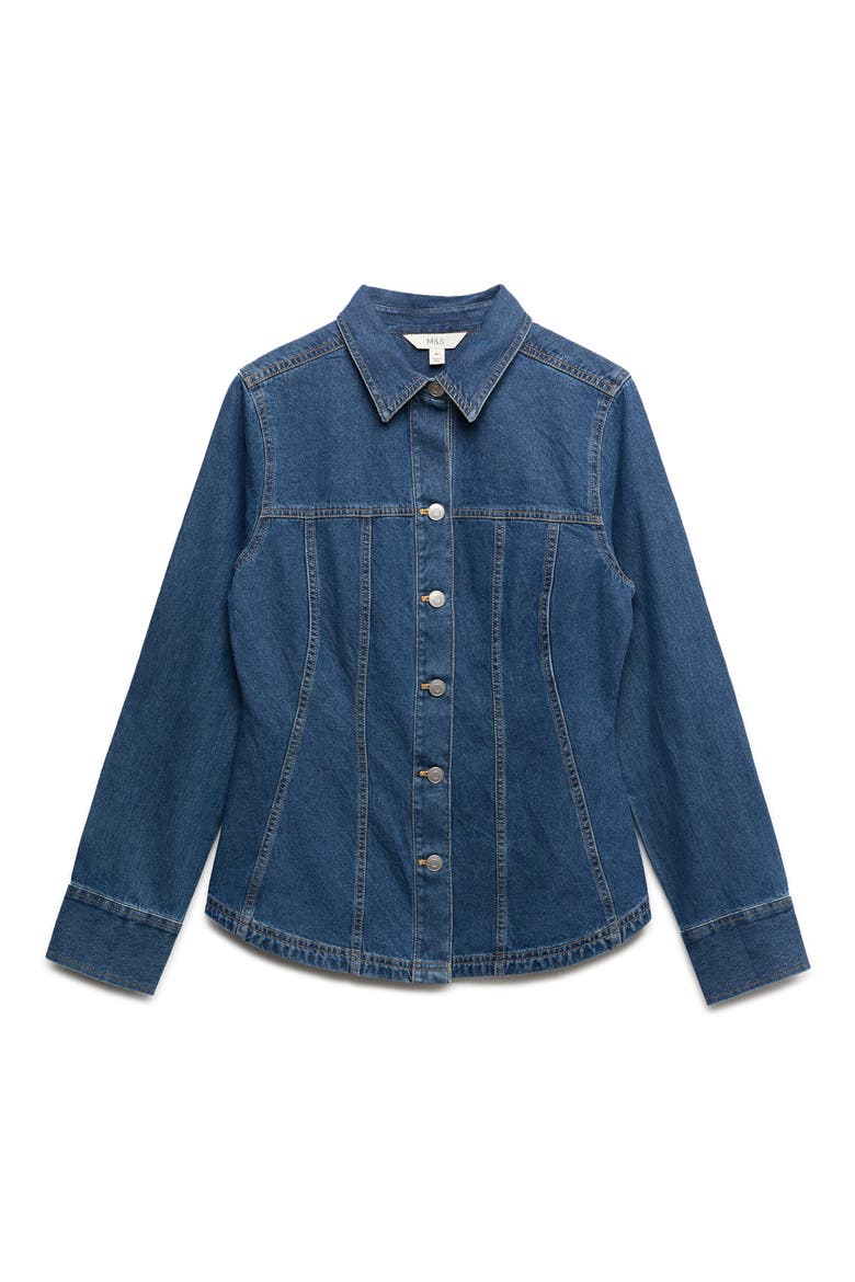Denim Statement Shirt, Alternate, color, BLUE DENIM