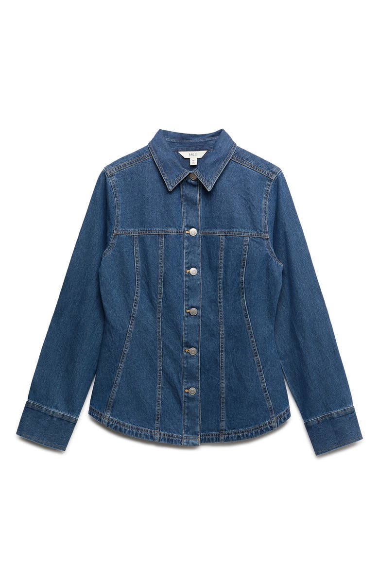 M&S Denim Statement Shirt, Alternate, color, Blue Denim