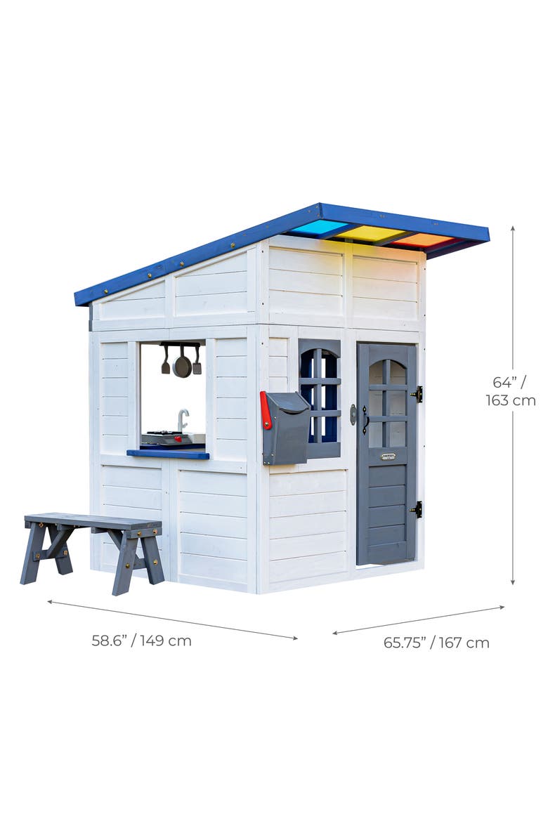 Teamson Kids Rainbow Shade Wooden Playhouse, Alternate, color, White
