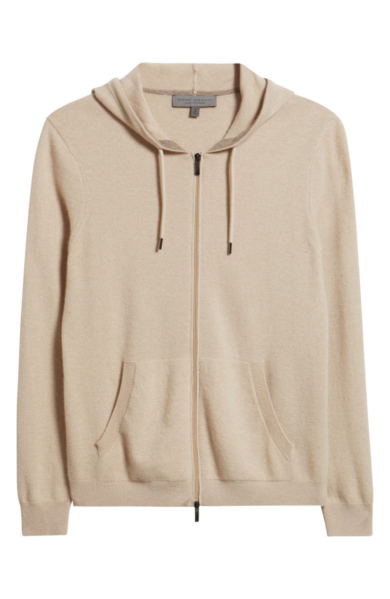 Robert Barakett Xander Cashmere Hooded Zip Cardigan, Alternate, color, Light Tan