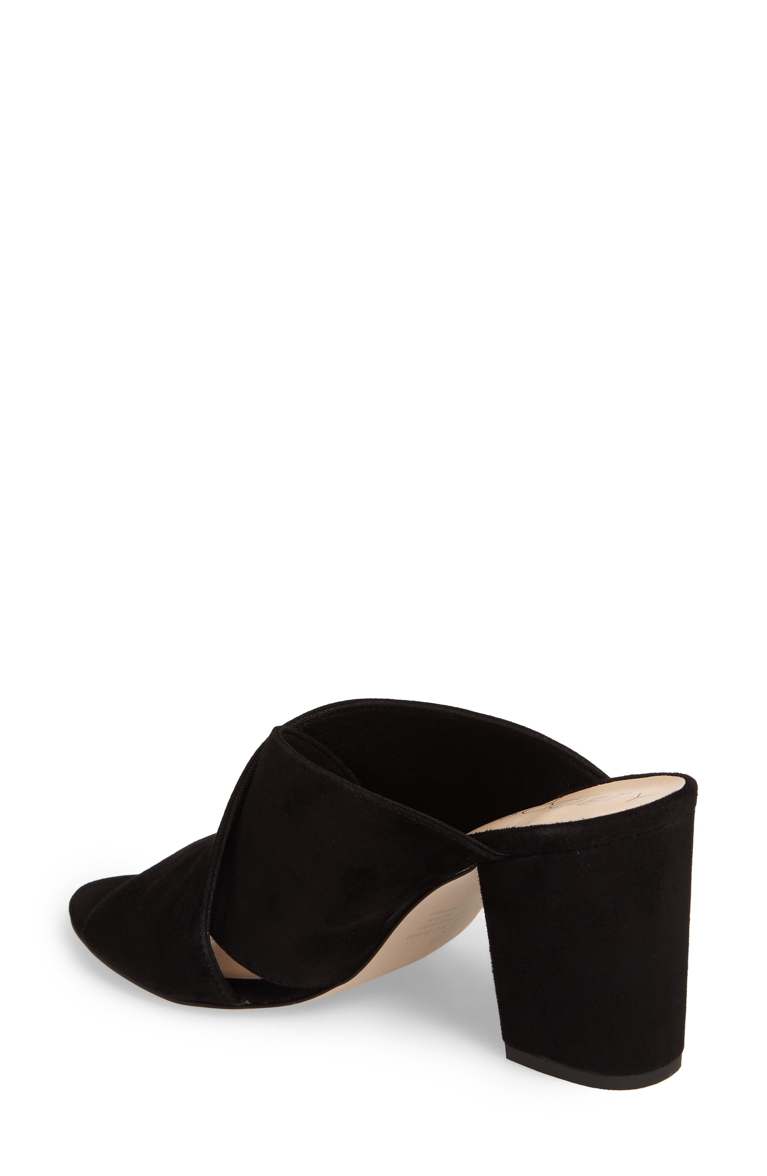 Luella Flower Embroidered Slide, Alternate, color, BLACK