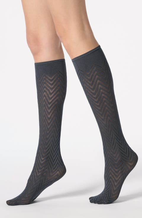 Herringbone Knee High Socks