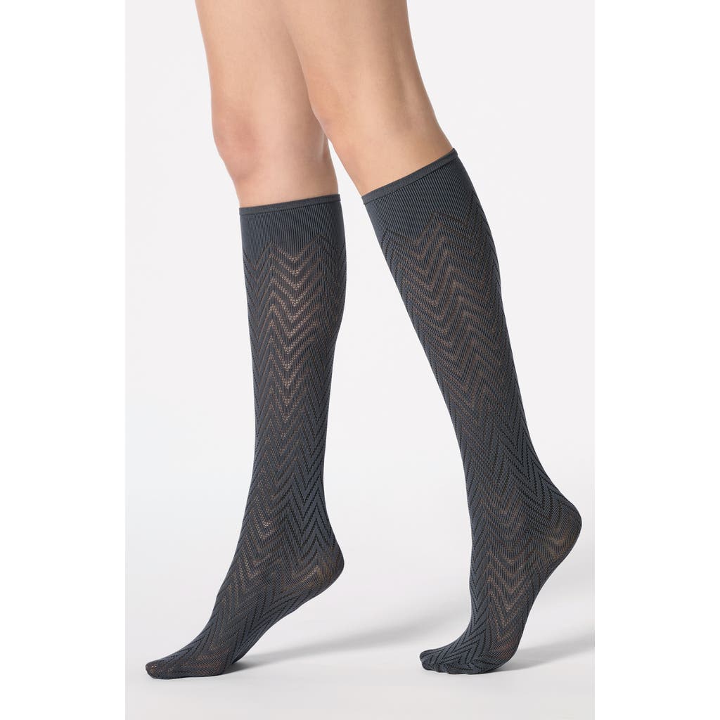 Oroblu Herringbone Knee High Socks In Multi