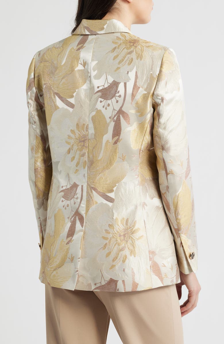 Anne Klein Jacquard Blazer, Alternate, color, Coffee Cream Multi