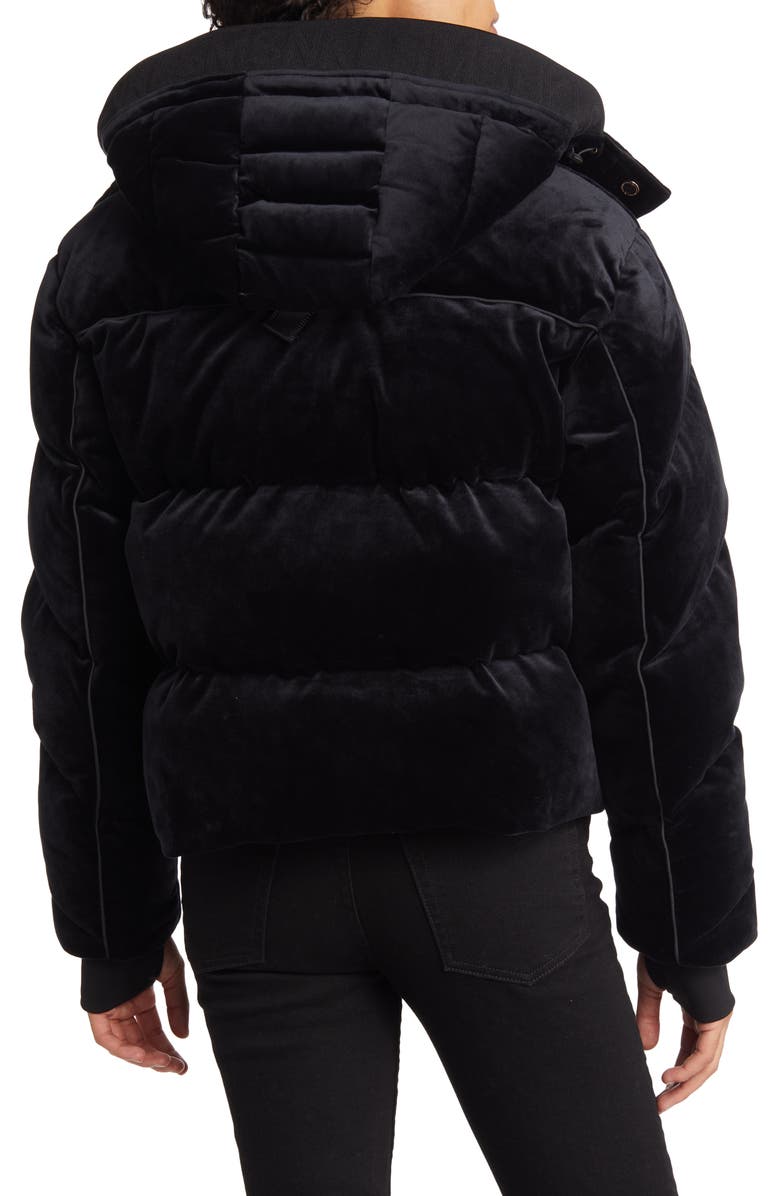 Moose Knuckles Seville Down Velvet Puffer Jacket, Alternate, color,