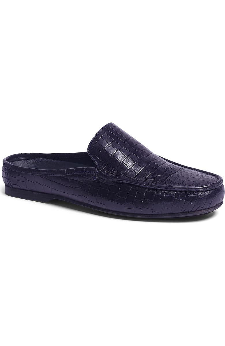 CARLOS SANTANA Hades Croc Embossed Leather Mule, Main, color, Navy