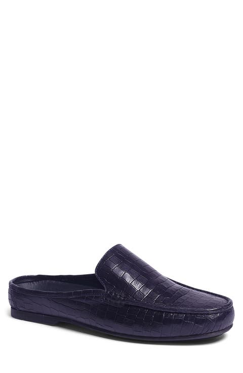 Hades Croc Embossed Leather Mule (Men)