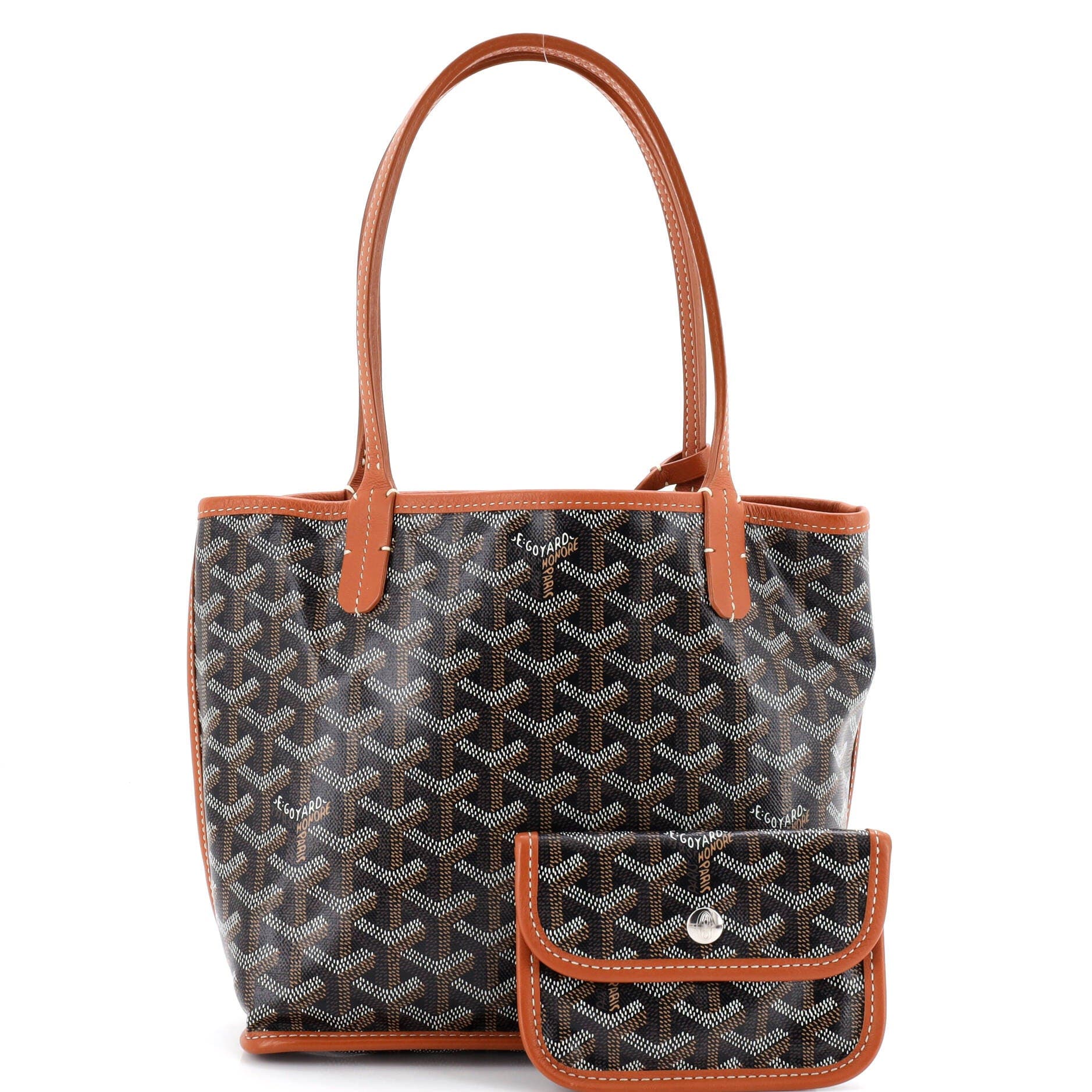 Pre-Owned Goyard Anjou Reversible Tote Coated Canvas Mini, Alternate, color, Brown