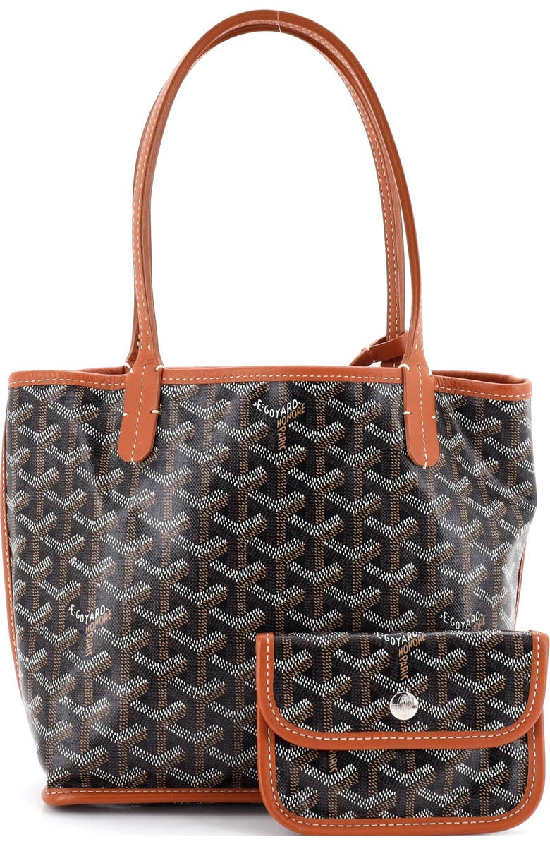 Pre-Owned Goyard Anjou Reversible Tote Coated Canvas Mini, Alternate, color, Brown