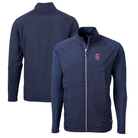 Men's Cutter & Buck  Navy Greenville Drive Adapt Eco Knit Hybrid Recycled Full-Zip Jacket