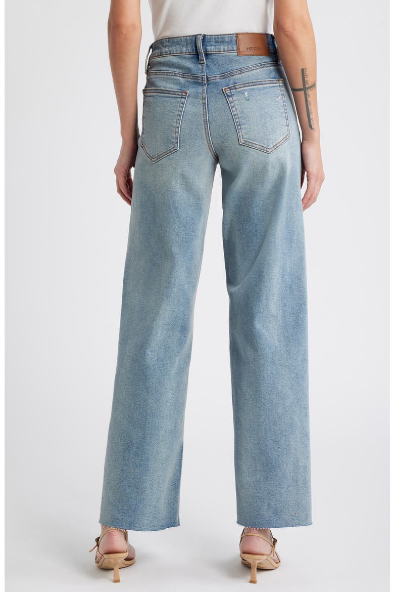 Raw Hem Mid Rise Dad Jeans, Alternate, color, MEDIUM WASH