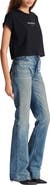 Balmain Cropped T-Shirt with Balmain Print