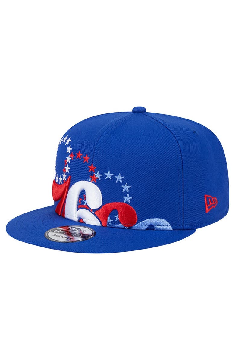 New Era Men's New Era Royal Philadelphia 76ers Sport Night Team Shadow 9FIFTY Snapback Hat, Main, color, Royal