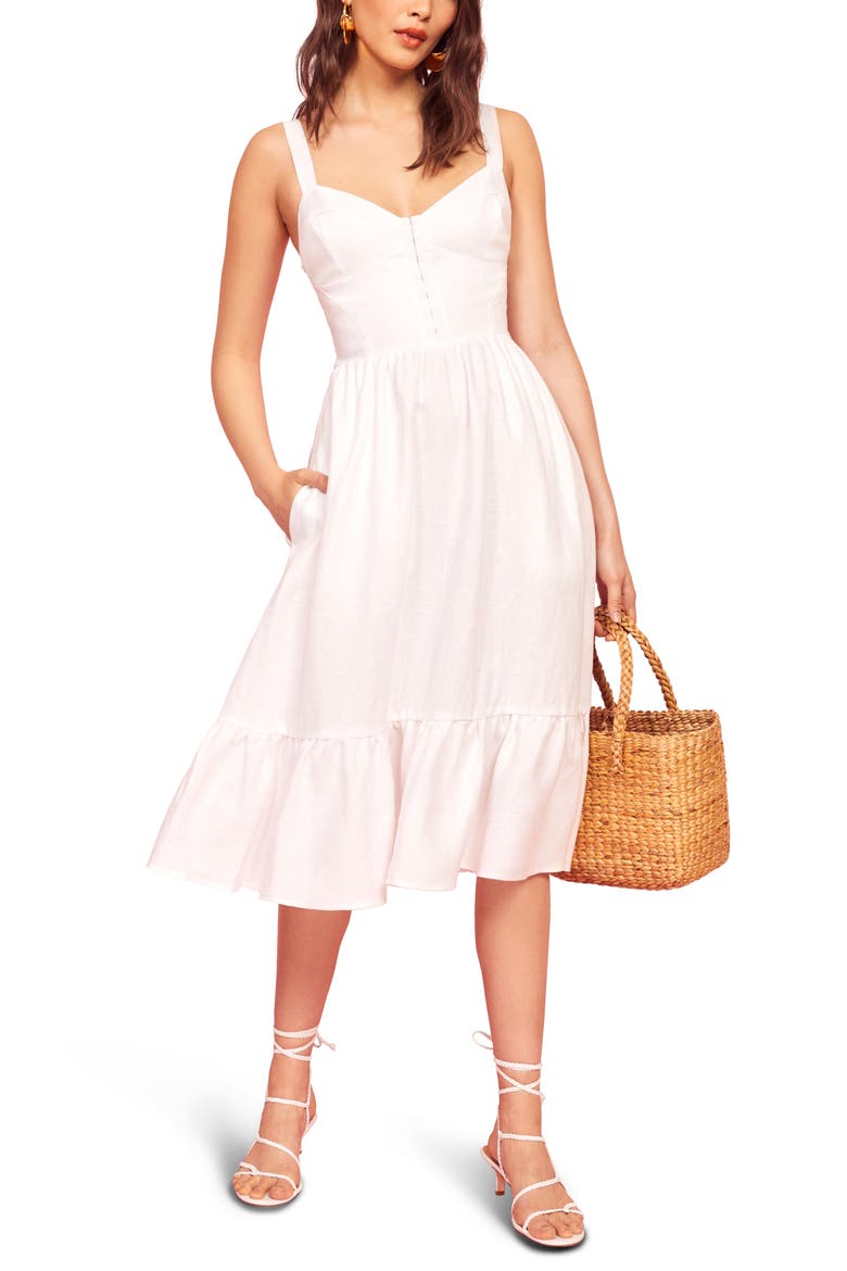Dolci Floral Sundress, Main, color, WHITE