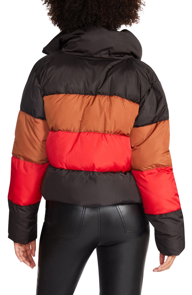Steve Madden Daisy Colorblock Puffer Jacket, Alternate, color,