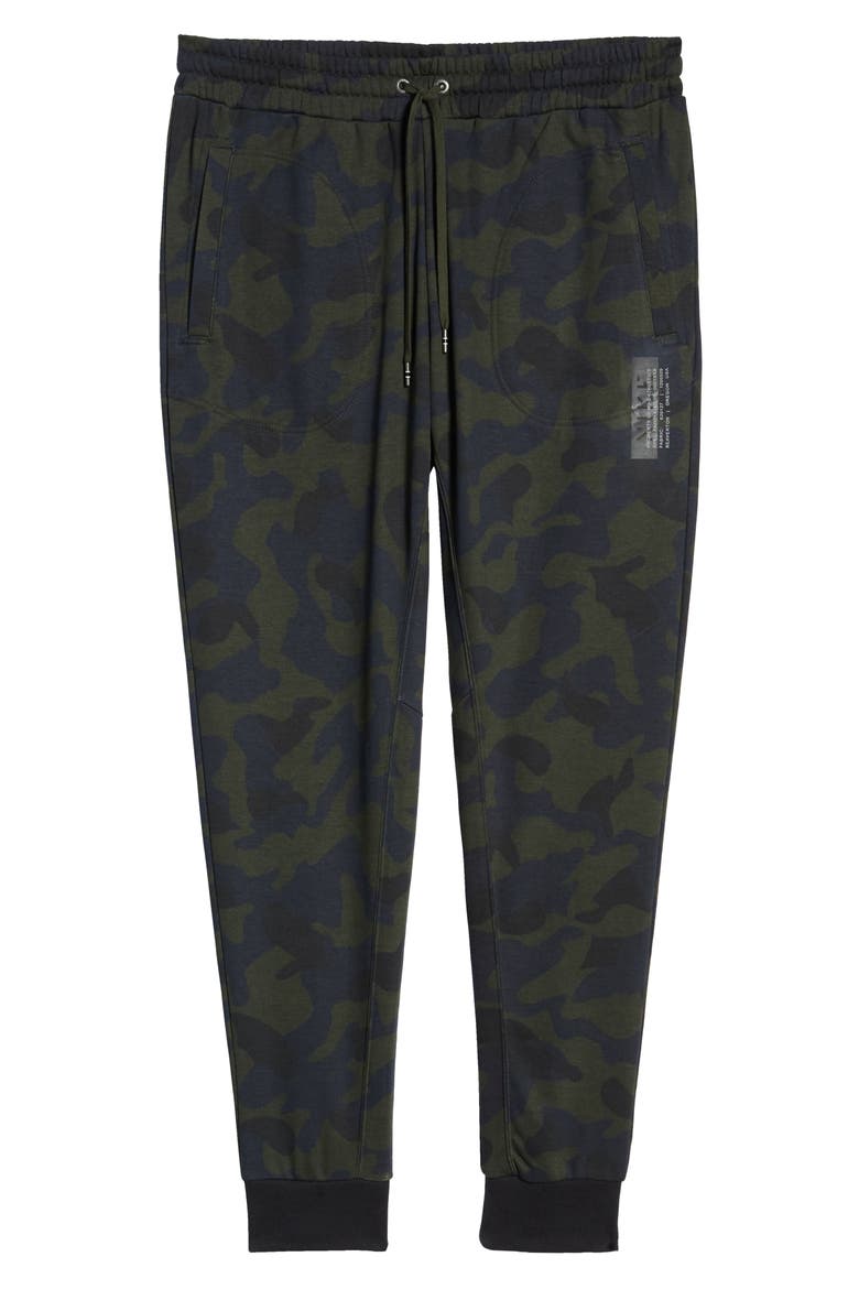 Sportswear Print French Terry Sweatpants, Alternate, color, DARK OBSIDIAN/ BLACK
