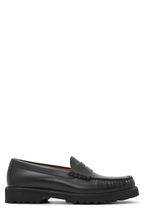 Brooks Brothers Bleecker Lug Sole Penny Loafer In Black