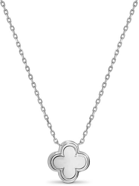 Clover Necklace in Rhodium Plated Sterling Silver