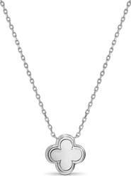 DEVATA Clover Necklace in Rhodium Plated Sterling Silver